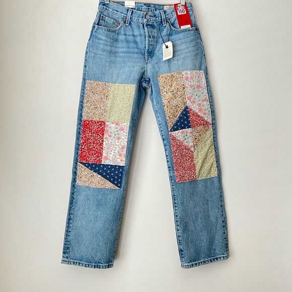 Levi’s 501 Blue 150th Anniversary Patchwork Jeans 27 - Picture 11 of 11